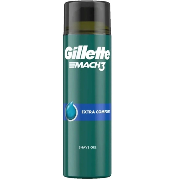 ژل اصلاح ژیلت مچ تری اصل آلمانی مدل اکسترا کامفورت سبز 200 میل | Gillette MACH3 Extra Comfort Shave Gel 200ml